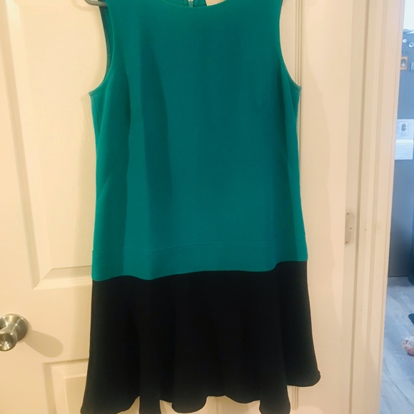 2 for 20🤩💙LOFT drop-waist turquoise and black dress 💙🖤 - Picture 1 of 5